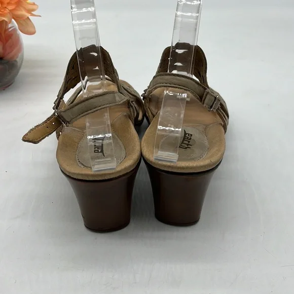 Earth Rosetta Tan Leather Cut Out Wedge Sandals Size 8.5. MCW2775E - Picture 4 of 8